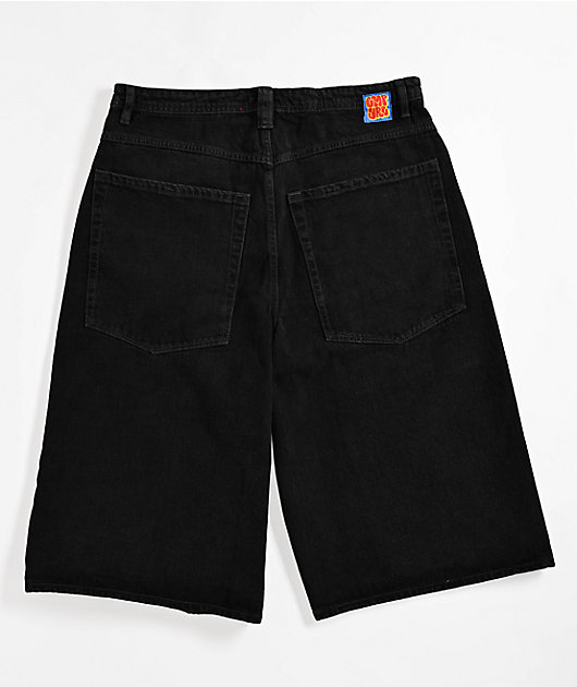 Empyre Shmutz Ultra Wide Black Denim Skate Shorts | Zumiez