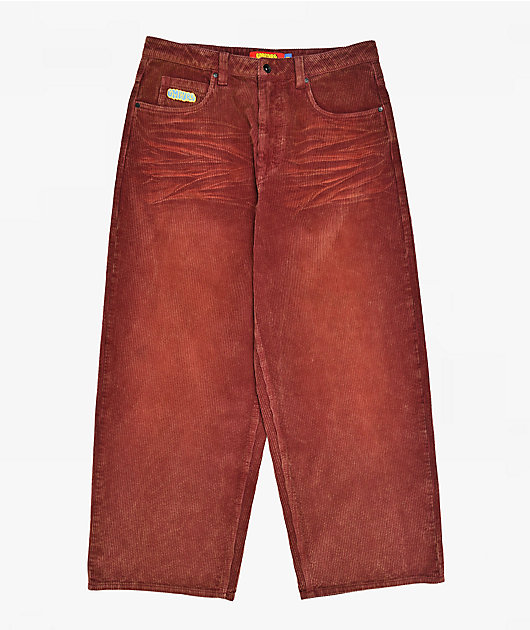 Empyre Distress Cord Oxblood Wash Ultra Wide Skate Pants