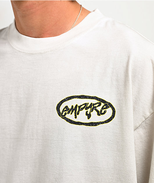 Empyre Skate Logo Dirty Wash White T-Shirt