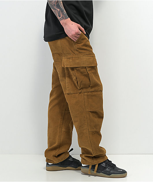 Men's Stretchy Corduroy Cargo Pants - Camel