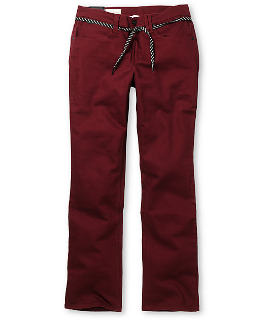 burgundy jeans
