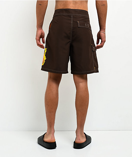 Empyre Skull Brown Cargo Board Shorts