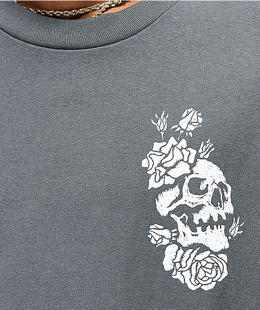 Empyre Skully Rose Charcoal T-Shirt