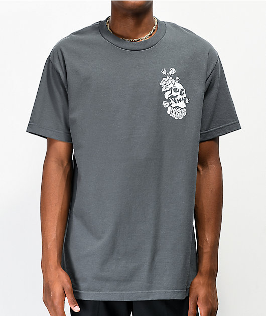 Empyre Skully Rose Charcoal T-Shirt