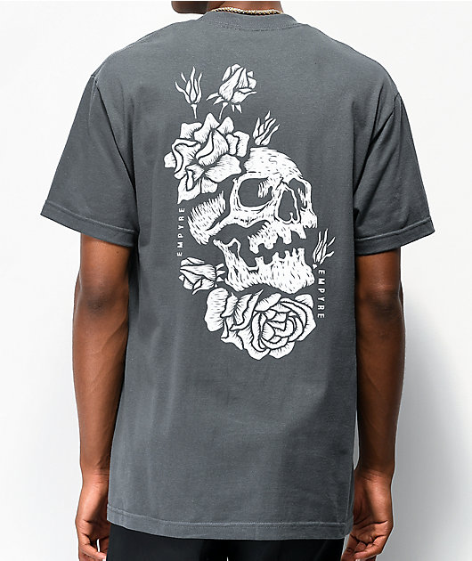 Empyre Skully Rose Charcoal T-Shirt