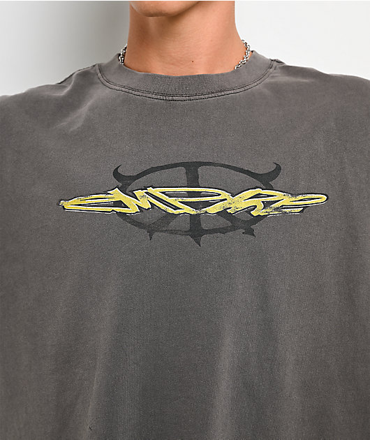 Empyre Skurf Peace Sign Grey Wash T-Shirt