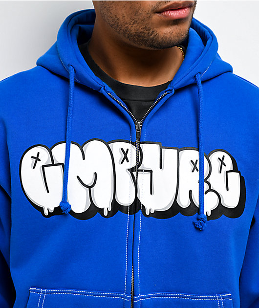 Empyre Slime Blue Crop Zip Hoodie