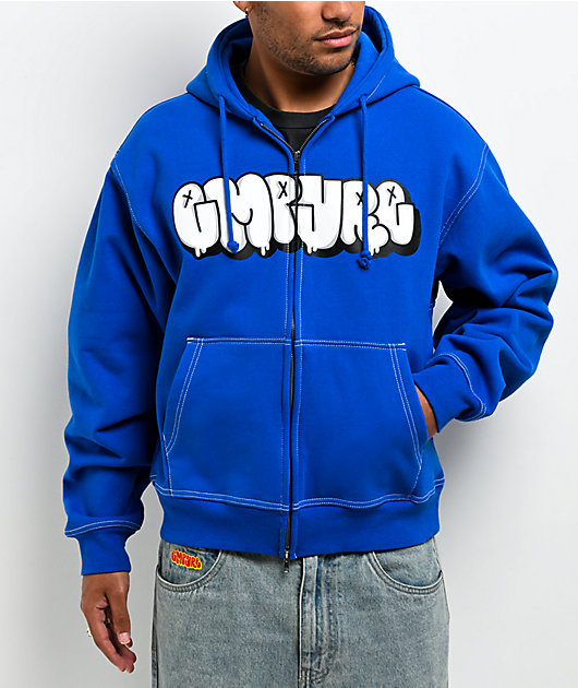 Empyre Slime Blue Crop Zip Hoodie