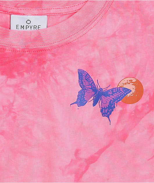 Empyre Sloane Skull Garden Pink Tie Front T-Shirt
