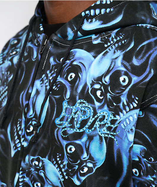 Empyre Smokeshow Black Crop Zip Hoodie