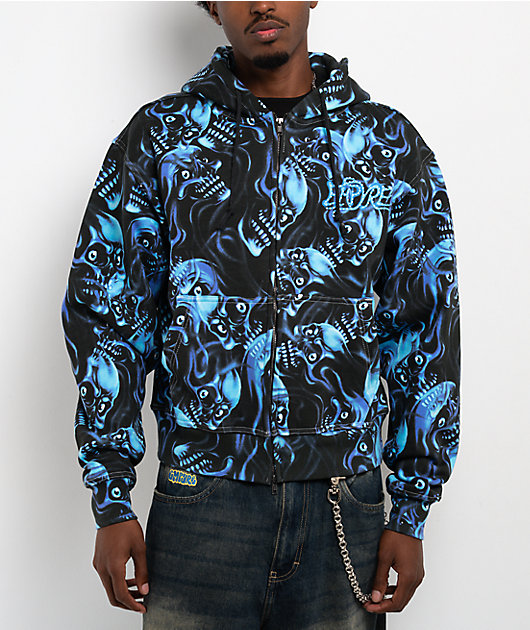Empyre Smokeshow Black Crop Zip Hoodie