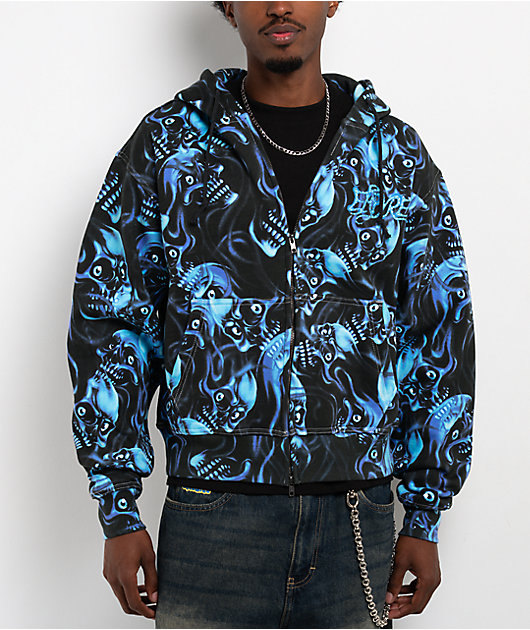 Empyre Smokeshow Black Crop Zip Hoodie