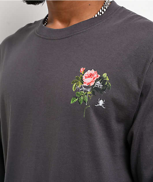 Empyre Spider Rose Charcoal Long Sleeve T-Shirt