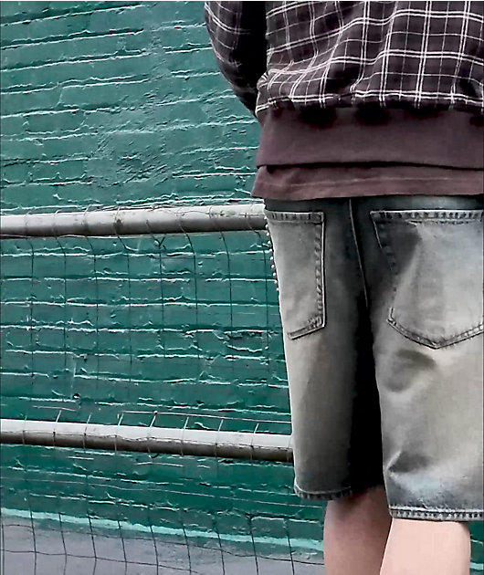 Empyre Spin Off Blasted Blue Wash Loose Fit Skate Shorts video