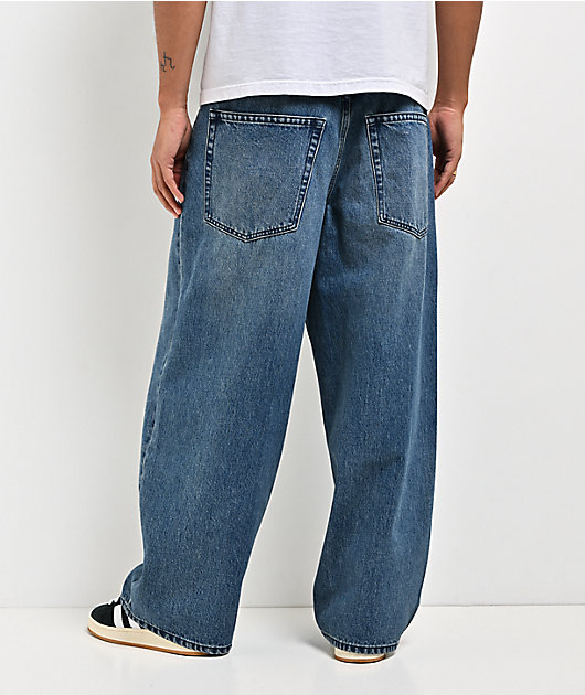 Empyre Spin Off Medium Blue Wash Ultra Wide Jeans