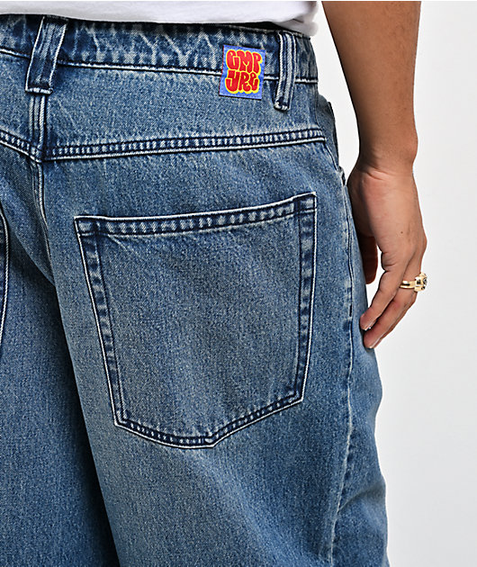 Empyre Spin Off Medium Blue Wash Ultra Wide Skate Jeans