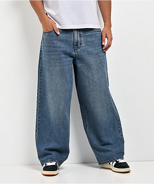 Empyre Spin Off Medium Blue Wash Ultra Wide Skate Jeans