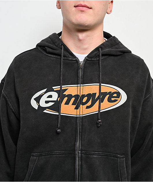 Empyre Sporty Flash Charcoal Wash Boxy Zip Hoodie