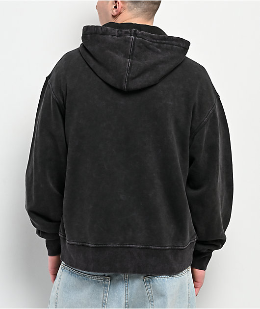 Empyre Sporty Flash Charcoal Wash Boxy Zip Hoodie