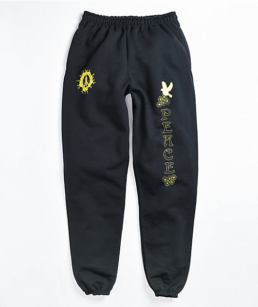 black sweatpants with elastic ankles