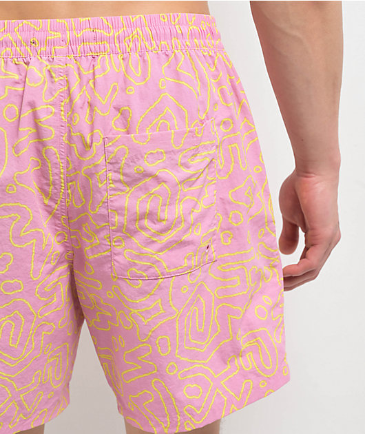 Empyre Squiggle Floater Pink & Yellow Board Shorts