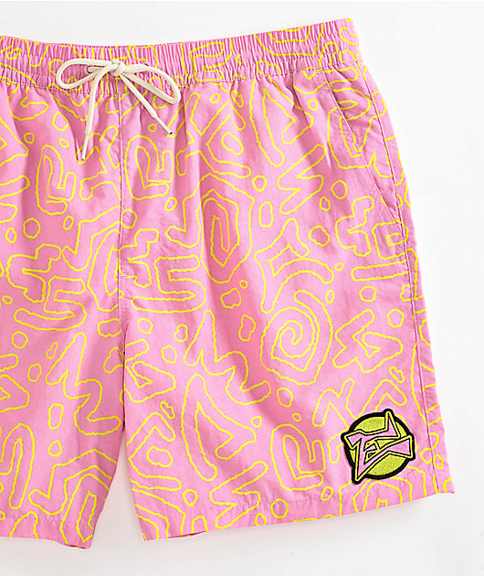 Empyre Squiggle Floater Pink & Yellow Board Shorts