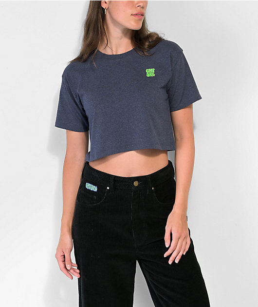 Empyre Stacked Logo Blue Crop T-Shirt