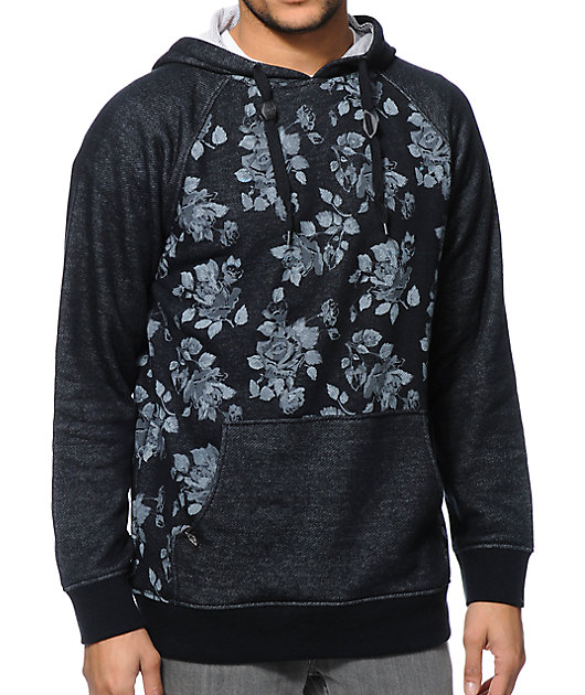 black floral hoodie