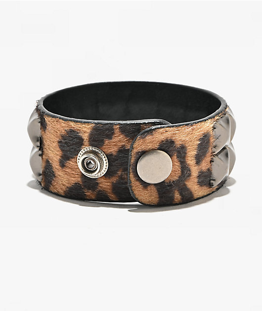 Empyre Stud Leopard Cuff Bracelet