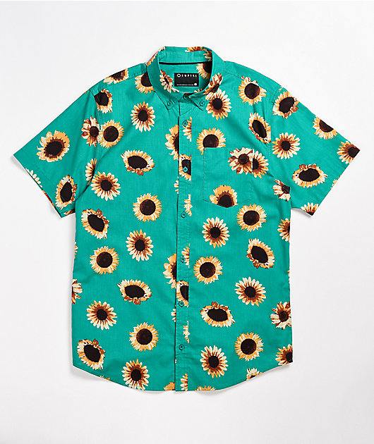 Empyre Sunflower Green Short Sleeve Button Up Shirt | Zumiez