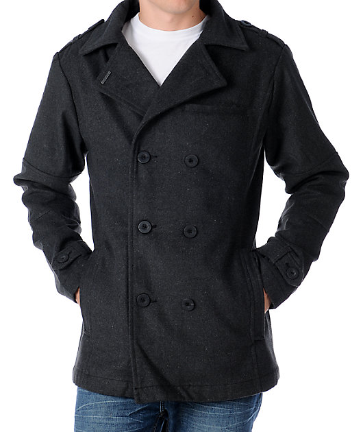 grey peacoat mens