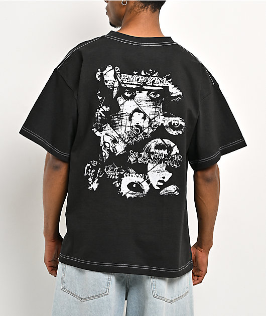 Empyre Sweet Grunge Black Contrast Stitch T-Shirt