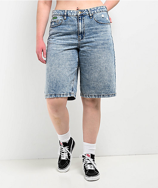 Empyre Sydney Partay Blue Light Wash Denim Shorts