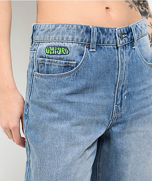 Empyre Sydney Shindig Light Blue Wash Loose Fit Denim Shorts