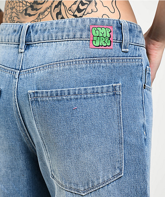 Empyre Sydney Shindig Light Blue Wash Loose Fit Denim Shorts