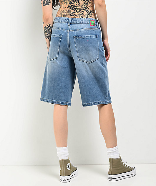 Empyre Sydney Shindig Light Blue Wash Loose Fit Denim Shorts