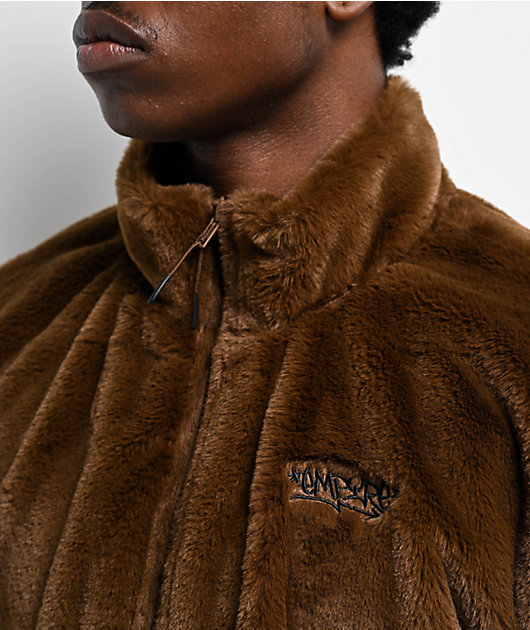 Empyre Talon Brown Faux Fur Zip Jacket | Zumiez