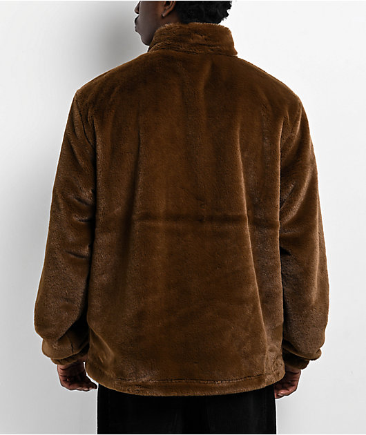 Empyre Talon Brown Faux Fur Zip Jacket | Zumiez