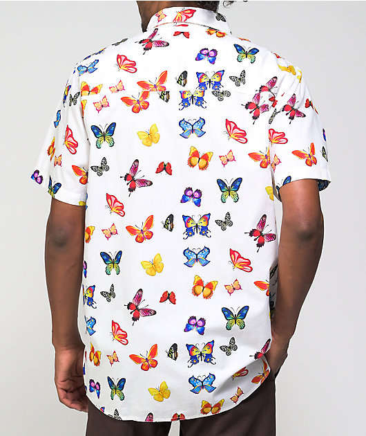 Empyre Tate Flutter By White Short Sleeve Button Up Shirt