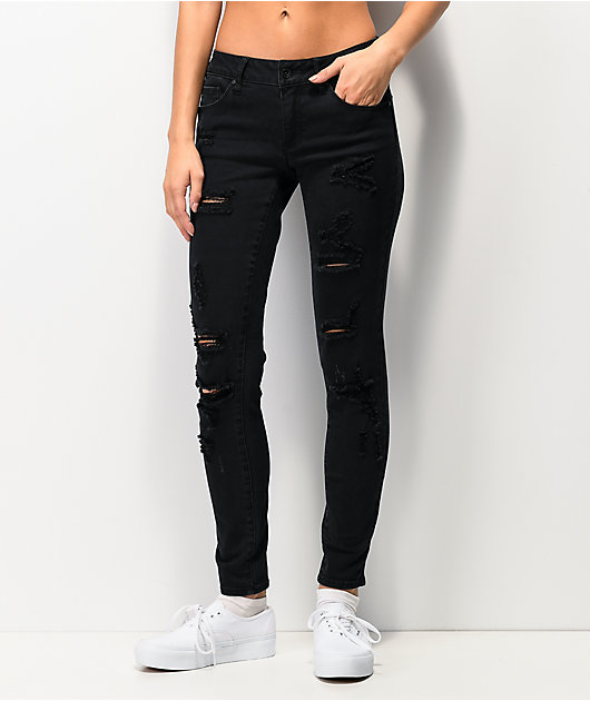 Empyre Shredded Black Skinny Jeans