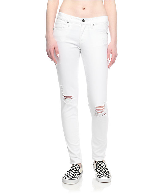 white destructed jeans