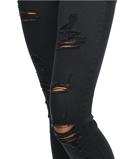 Empyre Tessa skinny jeans rotos en negro
