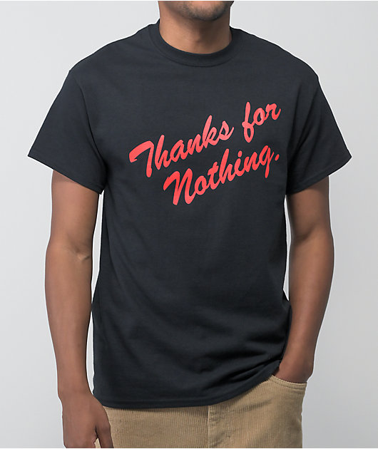 Tシャツ・カットソー Misery THANKS FOR NOTHING GRAPHIC PRINT BLACK T-SHIRT Empyre Thanks For Nothing Black T-Shirt | Zumiez