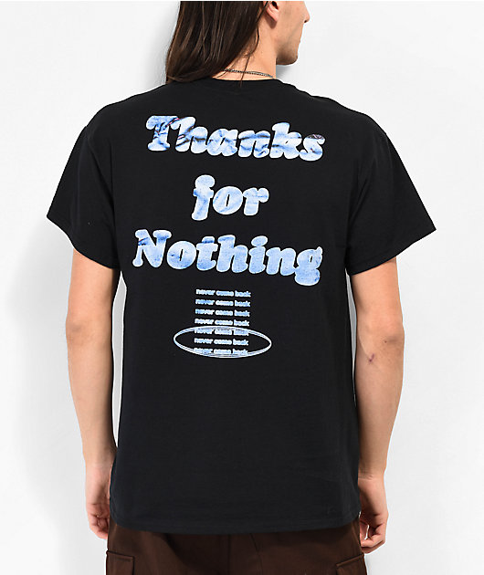 Tシャツ・カットソー Misery THANKS FOR NOTHING GRAPHIC PRINT BLACK T-SHIRT THANKS FOR NOTHING BLACK T-SHIRT – Misery Worldwide