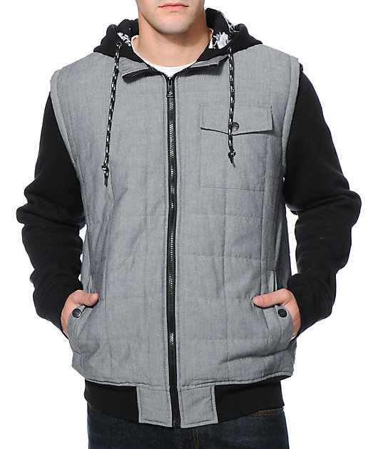 black vest hoodie