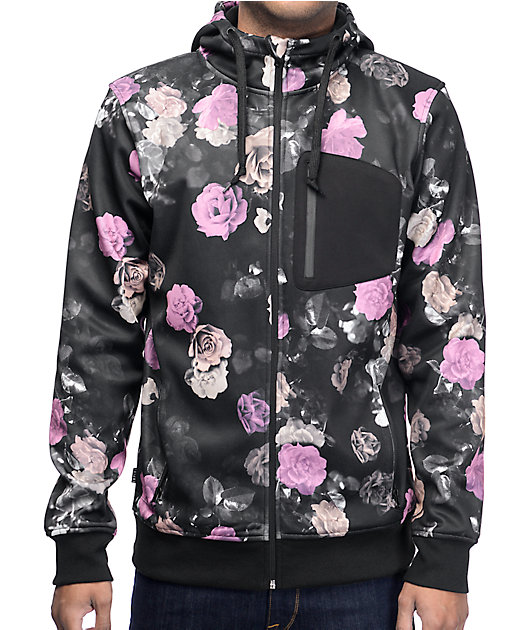 floral zip up hoodie