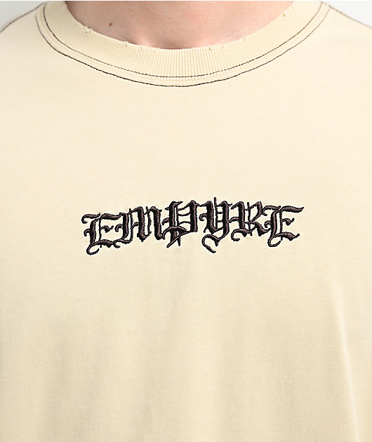 Empyre Throne Embroidered Knit Cream T-Shirt 
