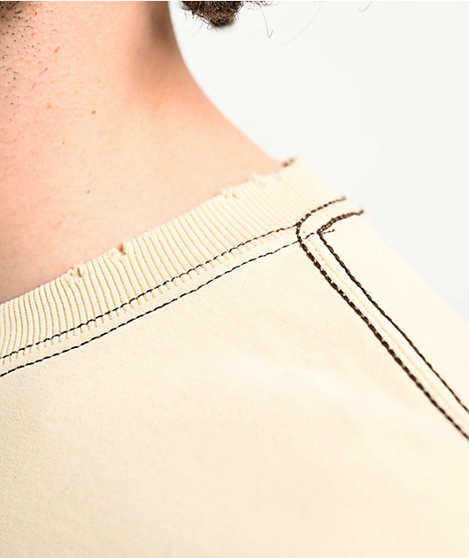 Empyre Throne Embroidered Knit Cream T-Shirt 