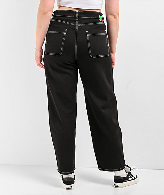 【SATIIIZ】Nape Double Nnee Carpenter Cotton Pants Empyre Tori Black Double Knee Carpenter Pants | Zumiez