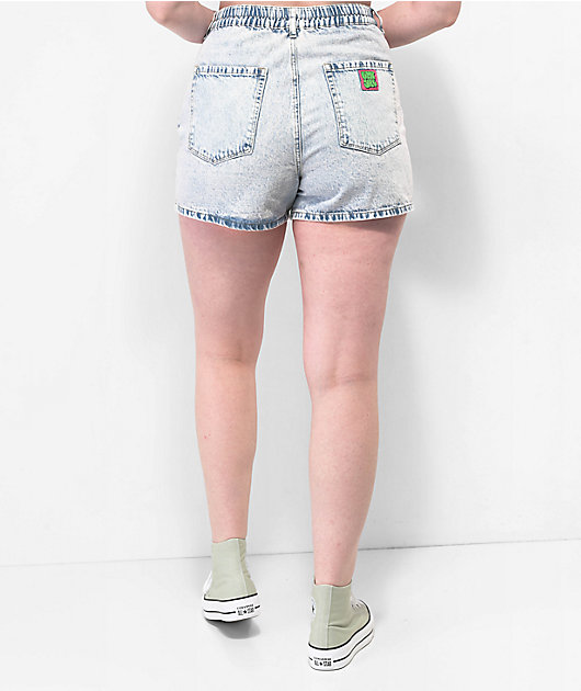 Empyre Tori Blue Pleated Denim Skate Shorts